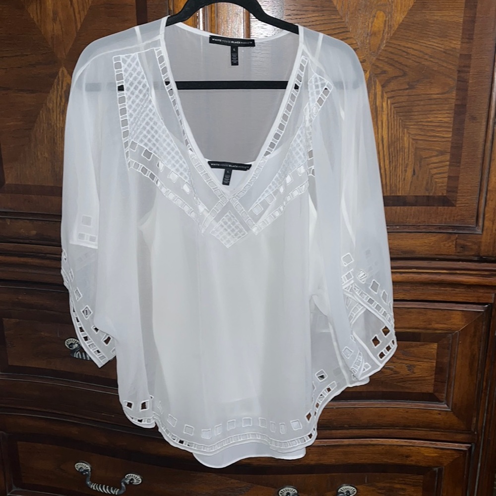 White House Black Market Large White blouse with tank under it.